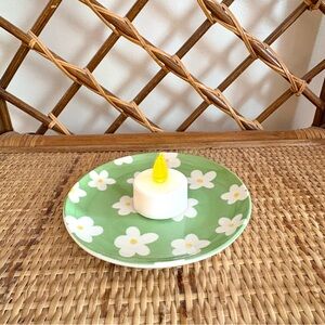 Ceramic Green Floral Tray